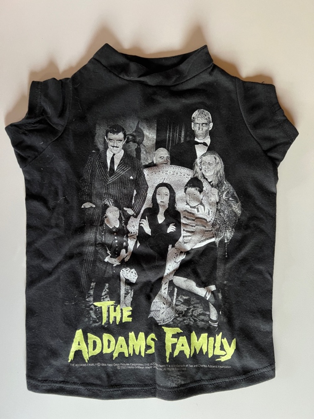 Black The Addams Family Graphic Doggie T-Shirt